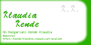 klaudia kende business card